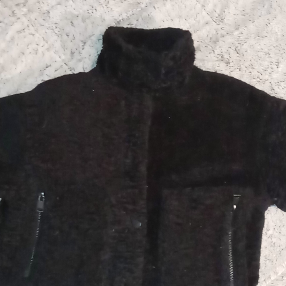 Black Fuzzy Coat, women's small.